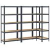 vidaXL Scaffali Resistenti 5 Ripiani 3pz Antracite Acciaio&Multistrato