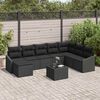 vidaXL Set Divano da Giardino con cuscino 8 pcs Nero polyrattan