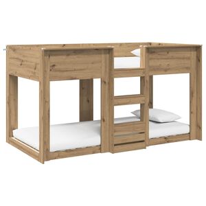 vidaXL Letto a Castello per Bambini Rovere artigianale 90 x 200 cm