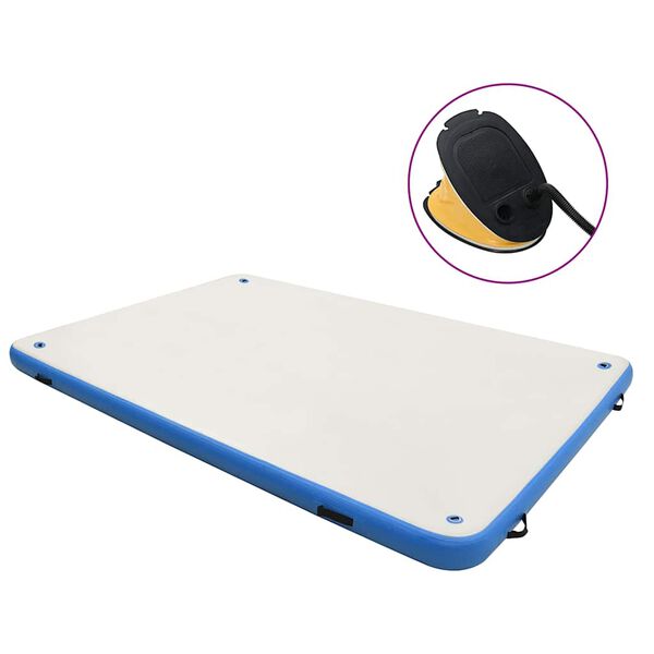 vidaXL Tappeto Galleggiante Gonfiabile Blu e Bianco 300x300x15 cm