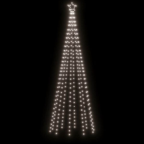 vidaXL Albero di Natale a Cono Bianco Freddo 310 LED 100x300 cm