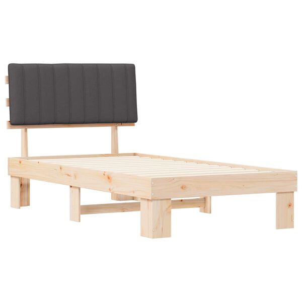 vidaXL Letto con Testiera Rivestita Grigio scuro 100 x 200 cm