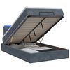 vidaXL Letto Ottomano con Materasso e LED Grigio Scuro 120 x 200 cm