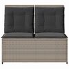 vidaXL Panchina da giardino con cuscino Grigio chiaro Poly Rattan