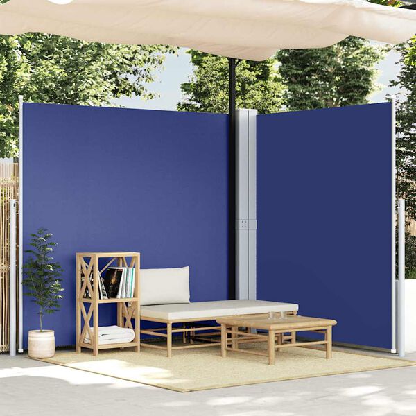 vidaXL Tenda da Sole Laterale Retrattile Blu 220x600 cm
