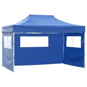vidaXL Tenda Pieghevole con 3 Pareti 3x4,5 m Blu