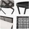 vidaXL Set Bistro da Giardino 3 pcs Nero Poly Rattan