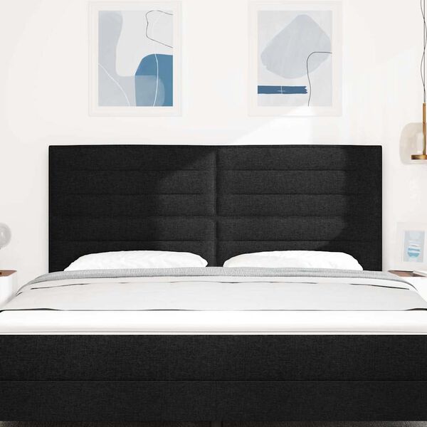 vidaXL Testiera Nero 180 cm Tessuto