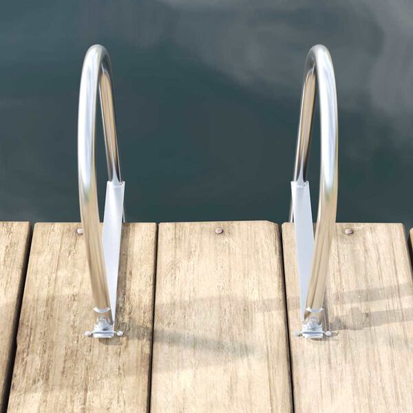 vidaXL Scala da molo a 3 gradini Argento 45 x 11,5 x 134 cm Alluminio