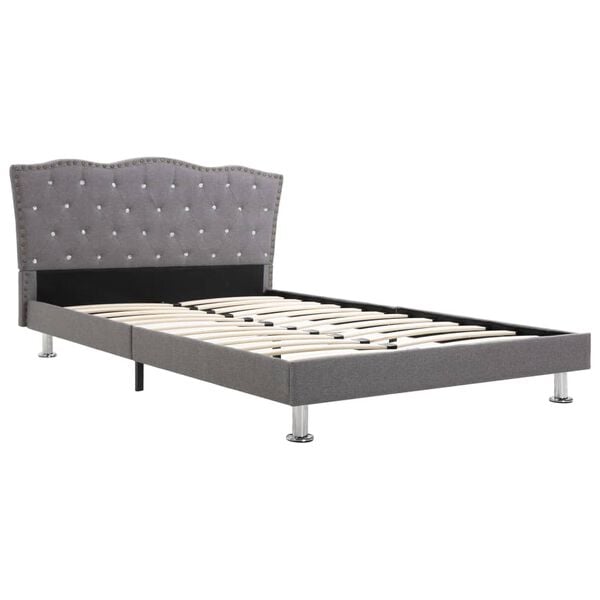 vidaXL Letto con Materasso Memory Foam Tessuto Grigio Chiaro 140x200cm