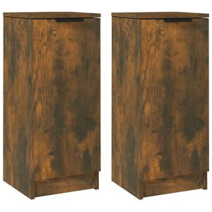 vidaXL Credenze 2 pz Rovere Fumo 30x30x70 cm in Legno Multistrato