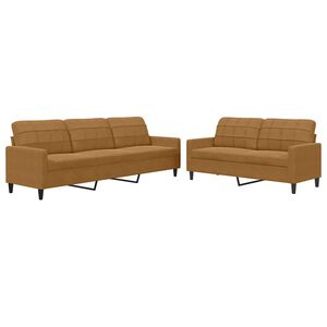 vidaXL Set di Divani 2 pz con Cuscini Marrone in Velluto