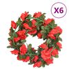 vidaXL Ghirlande Fiori Artificiali Natale 6 pz Rosso 240 cm
