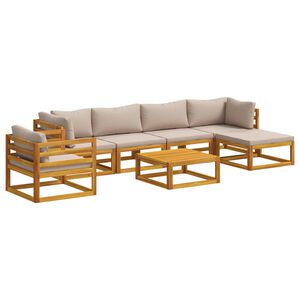 vidaXL Set di divani 7 pz Naturale Legno di Acacia Massello