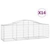 vidaXL Cesti Gabbioni ad Arco 14 pz 200x50x60/80 cm Ferro Zincato