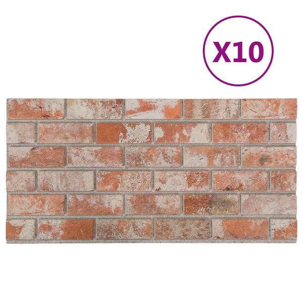 vidaXL Pannelli da parete 10 pcs Arancione 100 x 50 cm Schiuma EPS