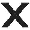 vidaXL Gambe per Tavolino da Caff&egrave; a Forma di X 2 pz Nere 60x(42-43) cm Acciaio