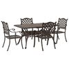 vidaXL Set da Pranzo per Giardino 5 pz Bronzo Alluminio