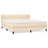 vidaXL Giroletto a Molle con Materasso Crema 180x200 cm in Tessuto