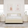vidaXL Letto a molle con materasso Crema 140 x 190 cm Tessuto