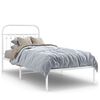 vidaXL Giroletto con Testiera Metallo Bianco 90x200 cm