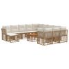vidaXL Set di divani da esterno 13 pcs Naturale e Bianco Crema