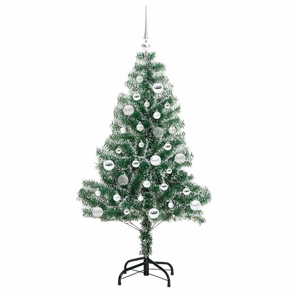 vidaXL Albero di Natale Artificiale Imbiancato con Luci LED 150 cm