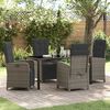 vidaXL Set da Pranzo per Giardino con cuscino 5 pcs Grigio polyrattan
