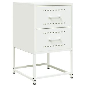 vidaXL Comodino Bianco 36x39x60,5 cm in Acciaio