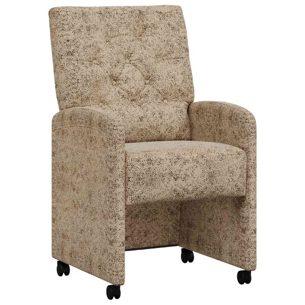 vidaXL Sedie da Pranzo con Ruote 2 pcs Grigio chiaro 58 x 67 x 97 cm