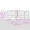 vidaXL Cancello da giardino Nero 175 x 500 cm