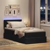 vidaXL Letto con contenitore e LED con led Nero 100 x 200 cm Tessuto
