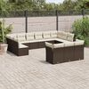 vidaXL Set Divani da Giardino 13 pz con Cuscini Marrone in Polyrattan