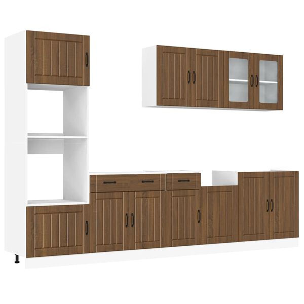 vidaXL Set Mobili da Cucina 7 pz Lucca Rovere Marrone in Truciolato