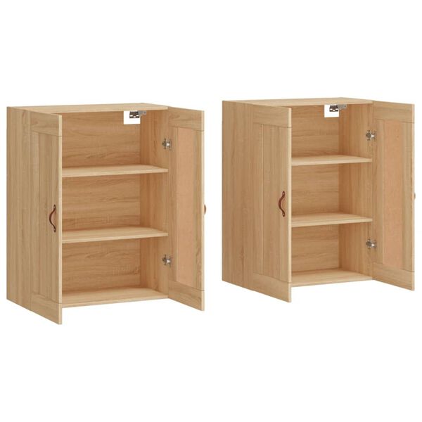 vidaXL Armadietti a Parete 2 pz Rovere Sonoma in Legno Multistrato