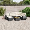 vidaXL Set Divani da Giardino con Cuscini 8 pz Nero in Polyrattan