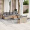 vidaXL Set Divano da Giardino 10 pz con Cuscini Beige in Polyrattan