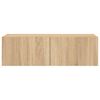 vidaXL Mobile TV a Parete con Luci LED Rovere Sonoma 100x35x31 cm