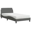 vidaXL Letto con Materasso Dover Grigio Scuro 100x200 cm in Tessuto