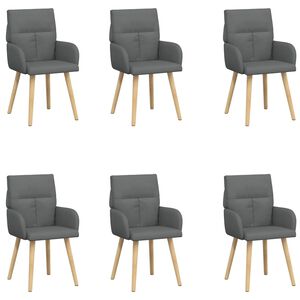 vidaXL Sedie da pranzo 6 pz Tessuto Grigio Scuro 60 x 56 x 96 cm