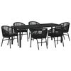 vidaXL Set da Pranzo per Giardino 7 pcs Nero