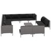 vidaXL Set Divani da Giardino 13 pz Cuscini in Polyrattan Grigio Scuro