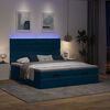 vidaXL Pouf Letto con Materassi e LED Blu Scuro 200x200cm Velluto