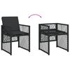 vidaXL Set da Pranzo da Giardino 11 pz con Cuscini in Polyrattan Nero