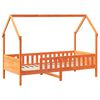 vidaXL Giroletto Casetta Bambini Marrone Cera 80x200 cm Massello Pino