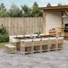 vidaXL Set da Pranzo da Giardino 15 pz con Cuscini Beige in Polyrattan