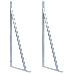 vidaXL Staffe di Supporto per Recinzione 2 pz in Acciaio Zincato