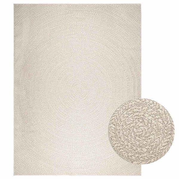 vidaXL Tappeto ZIZUR Crema 240x340 cm Aspetto Iuta Interni ed Esterni