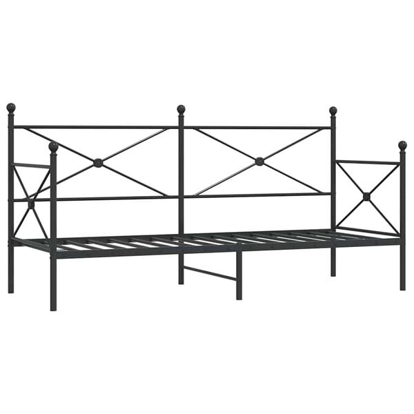 vidaXL Dormeuse senza Materasso Nero 80x200 cm in Acciaio