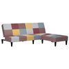 vidaXL Divano Letto a 2 Posti con Poggiapiedi Multicolore in Tessuto